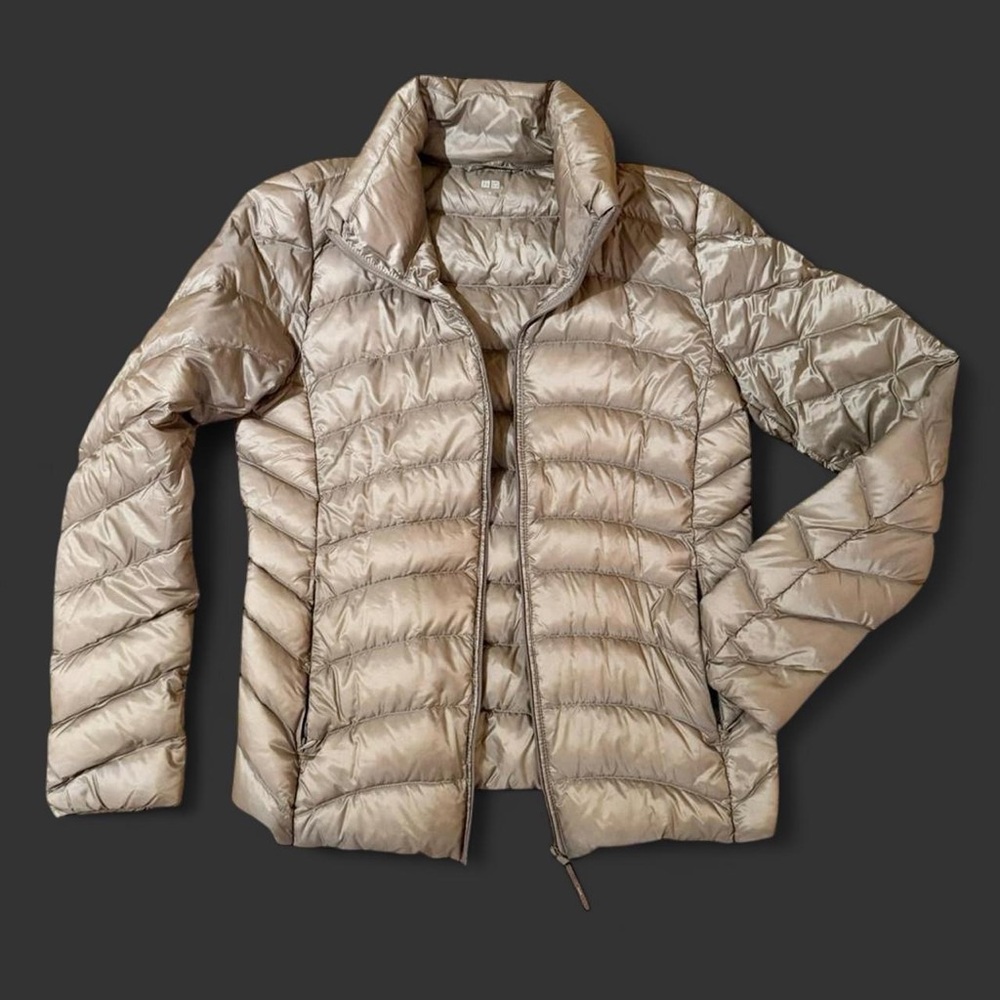 Uniqlo Gold Beige Down Puffer Jacket - Women